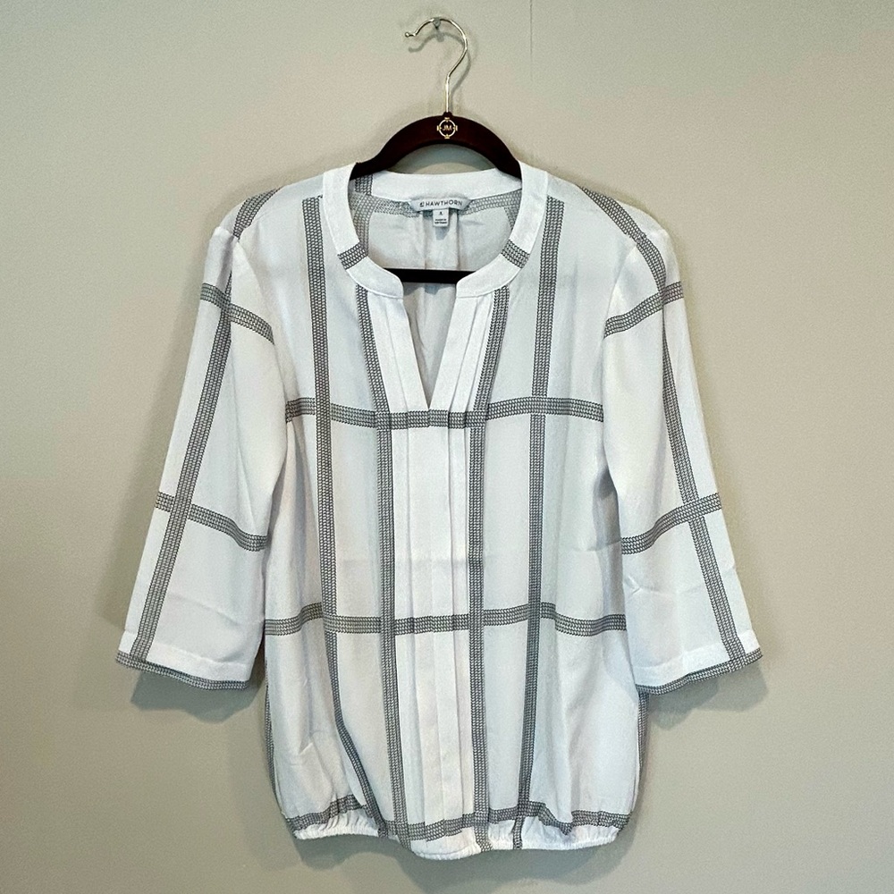 41 Hawthorn Juanis Pleat Detail Gathering Blouse White Size Small